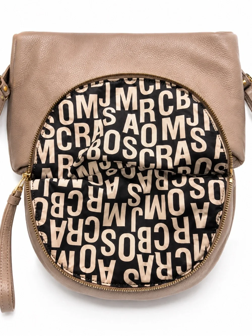 Marc by Marc Jacobs New Q Mariska Taupe Leather Backpack Work School